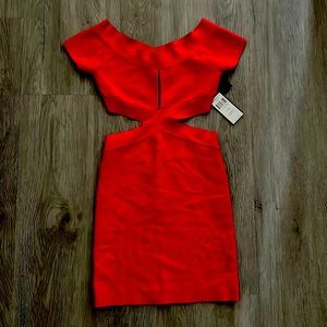 NWT BCBGMAXAZRIA bandage cutout dress